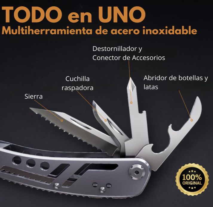 Alicates Multiusos Profesionales 25 en 1 de Acero Inoxidable