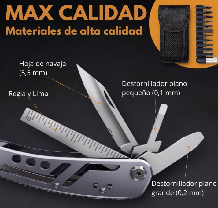 Alicates Multiusos Profesionales 25 en 1 de Acero Inoxidable